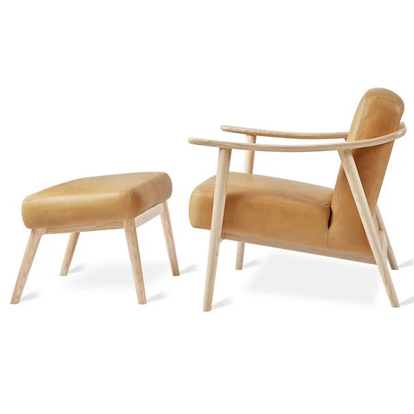 baltic leather chair with ottoman by gus modern