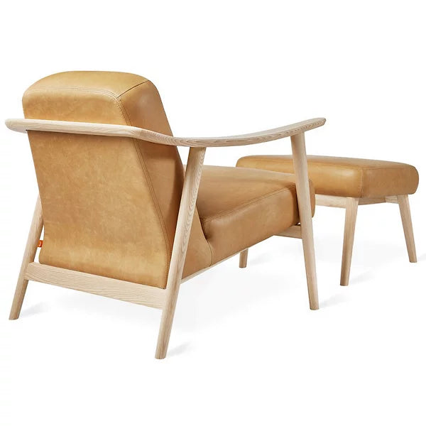 baltic leather chair with ottoman by gus modern