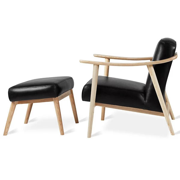 baltic leather chair with ottoman by gus modern