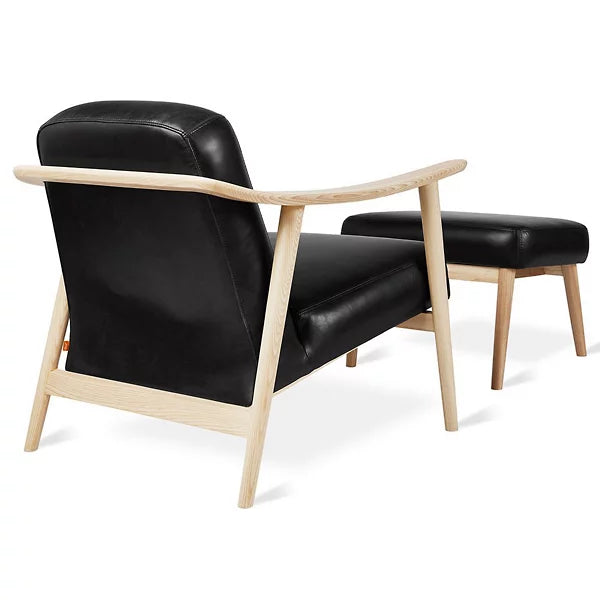 baltic leather chair with ottoman by gus modern