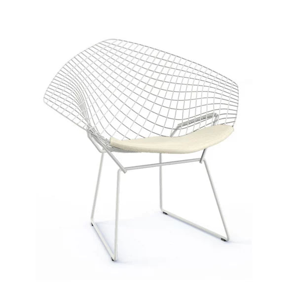 bertoia two tone diamond chair with seat cushion by harry bertoia for knoll