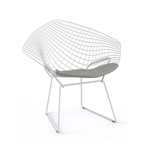bertoia two tone diamond chair with seat cushion by harry bertoia for knoll