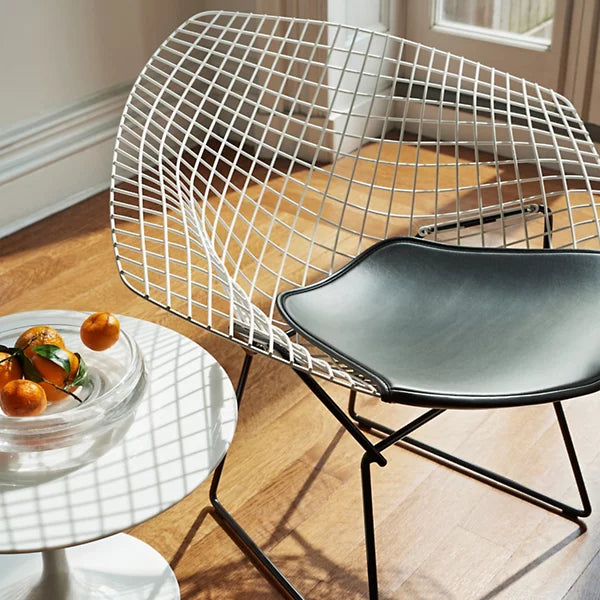 bertoia two tone diamond chair with seat cushion by harry bertoia for knoll