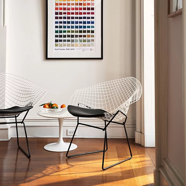 bertoia two tone diamond chair with seat cushion by harry bertoia for knoll
