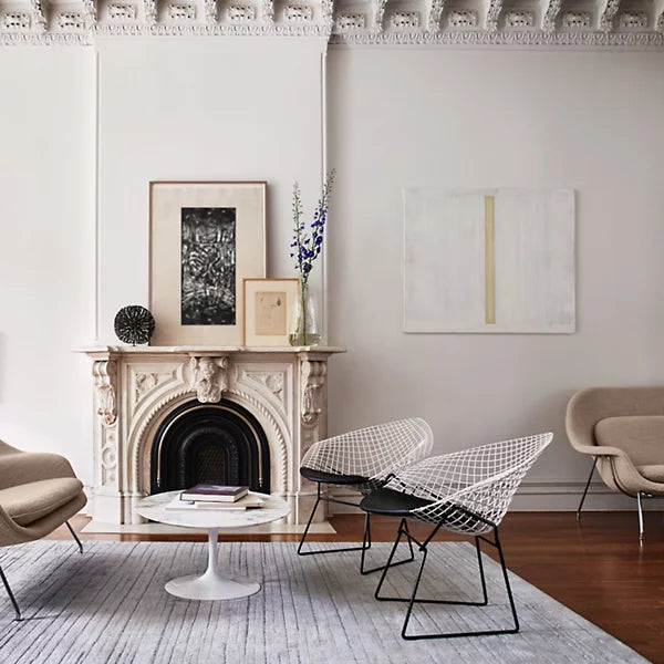 bertoia two tone diamond chair with seat cushion by harry bertoia for knoll
