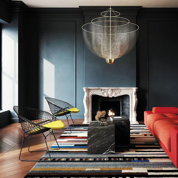 bertoia two tone diamond chair with seat cushion by harry bertoia for knoll