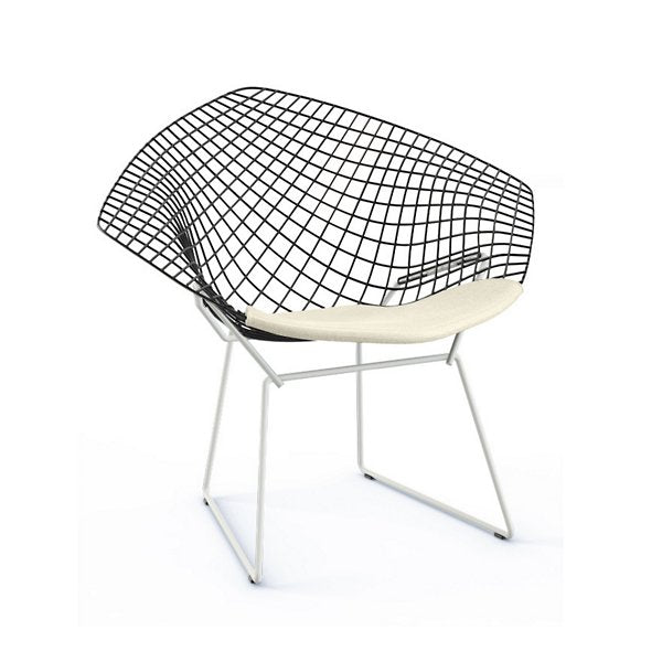 bertoia two tone diamond chair with seat cushion by harry bertoia for knoll
