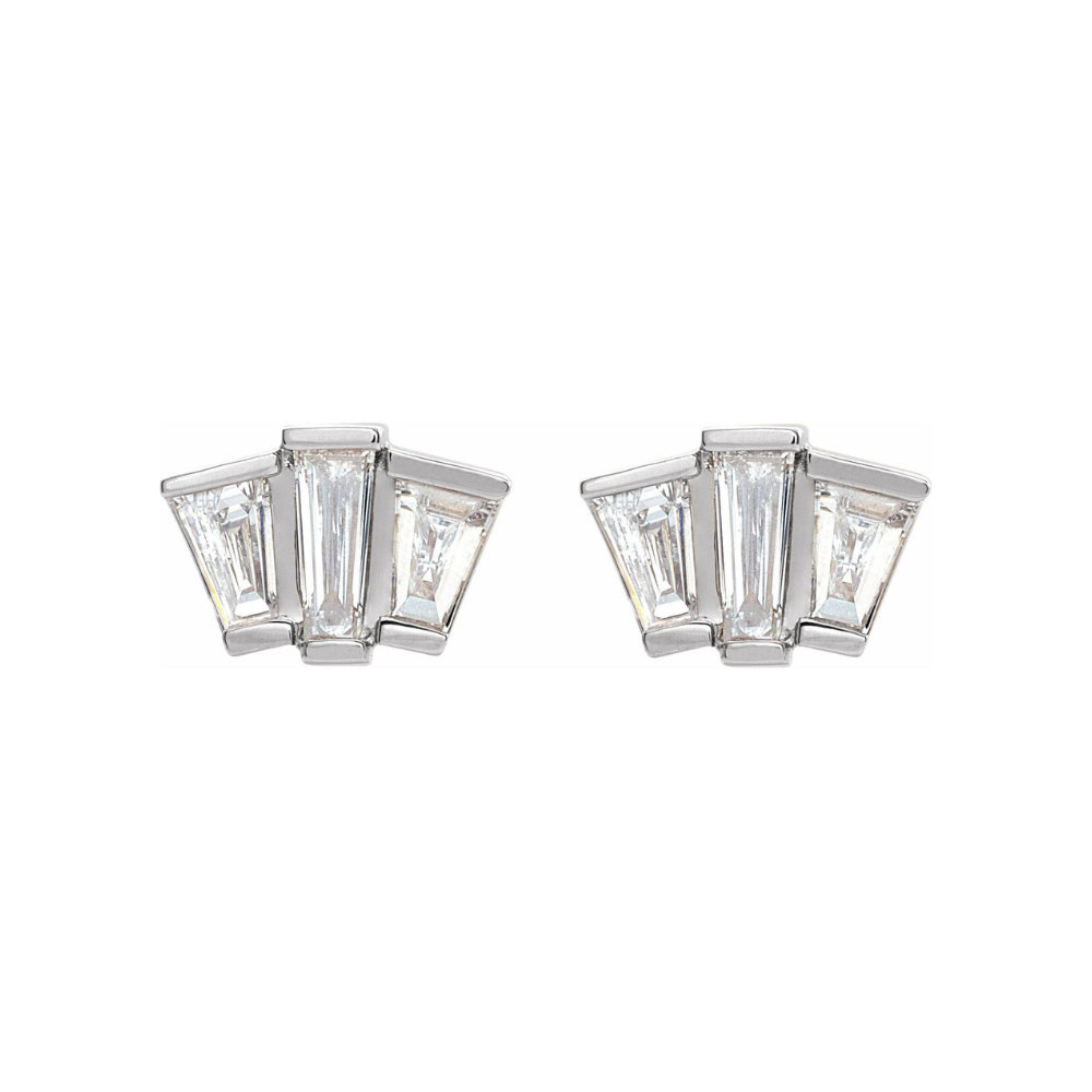 Baguette diamond cluster earrings Clearance