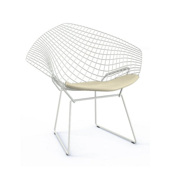 bertoia two tone diamond chair with seat cushion by harry bertoia for knoll
