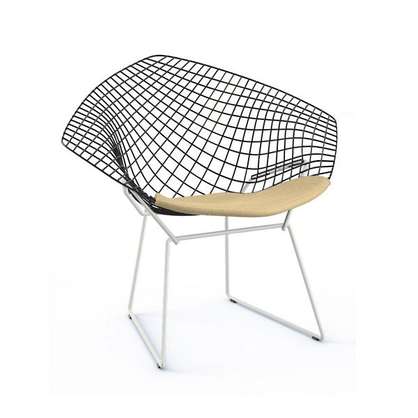bertoia two tone diamond chair with seat cushion by harry bertoia for knoll