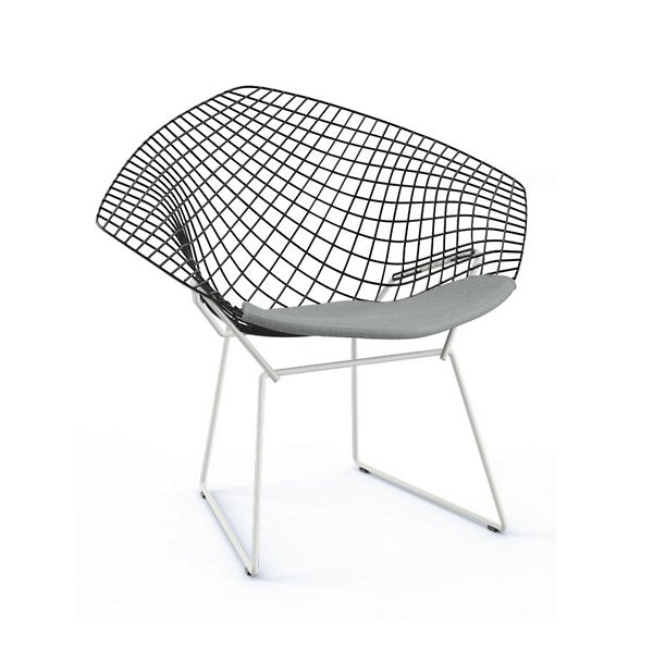 bertoia two tone diamond chair with seat cushion by harry bertoia for knoll