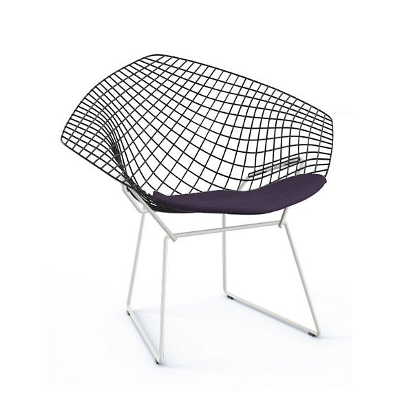 bertoia two tone diamond chair with seat cushion by harry bertoia for knoll