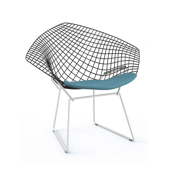 bertoia two tone diamond chair with seat cushion by harry bertoia for knoll