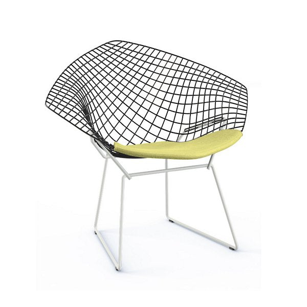 bertoia two tone diamond chair with seat cushion by harry bertoia for knoll