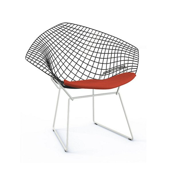 bertoia two tone diamond chair with seat cushion by harry bertoia for knoll