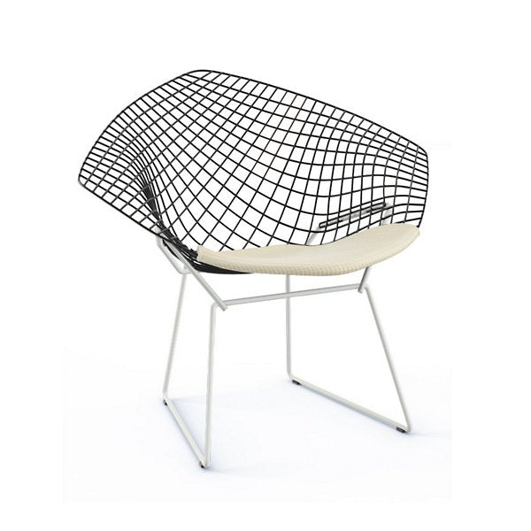 bertoia two tone diamond chair with seat cushion by harry bertoia for knoll