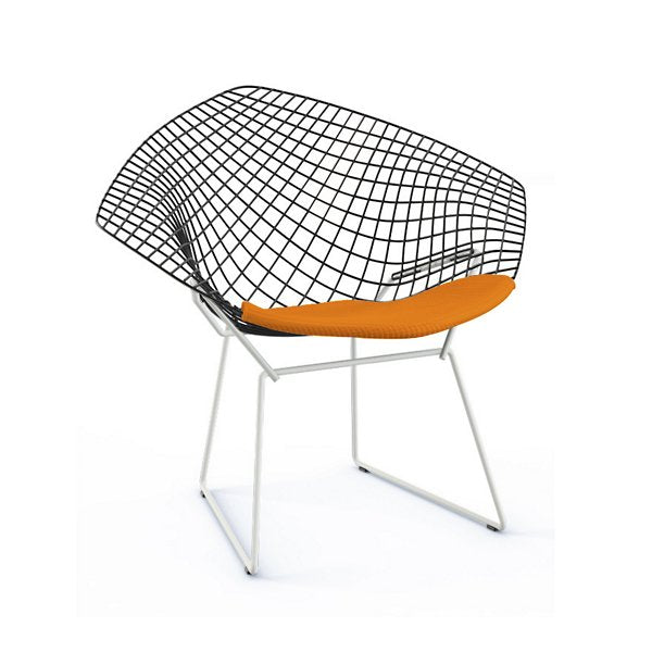 bertoia two tone diamond chair with seat cushion by harry bertoia for knoll