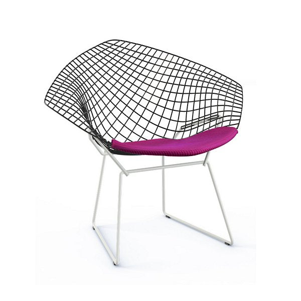 bertoia two tone diamond chair with seat cushion by harry bertoia for knoll